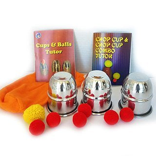 Cups and Balls set with tutorials on a white background