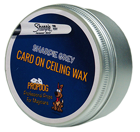 Tin of Sharpee Grey Card on Ceiling Wax with blue label and silver lid.