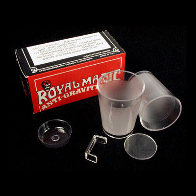 Royal Magic anti-gravity cups with packaging on a black background