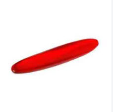 Red oval object on a white background