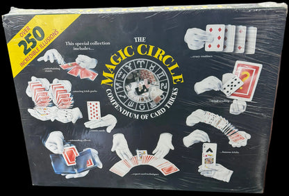 Board game box with 'Magic Circle' branding on a wooden surface