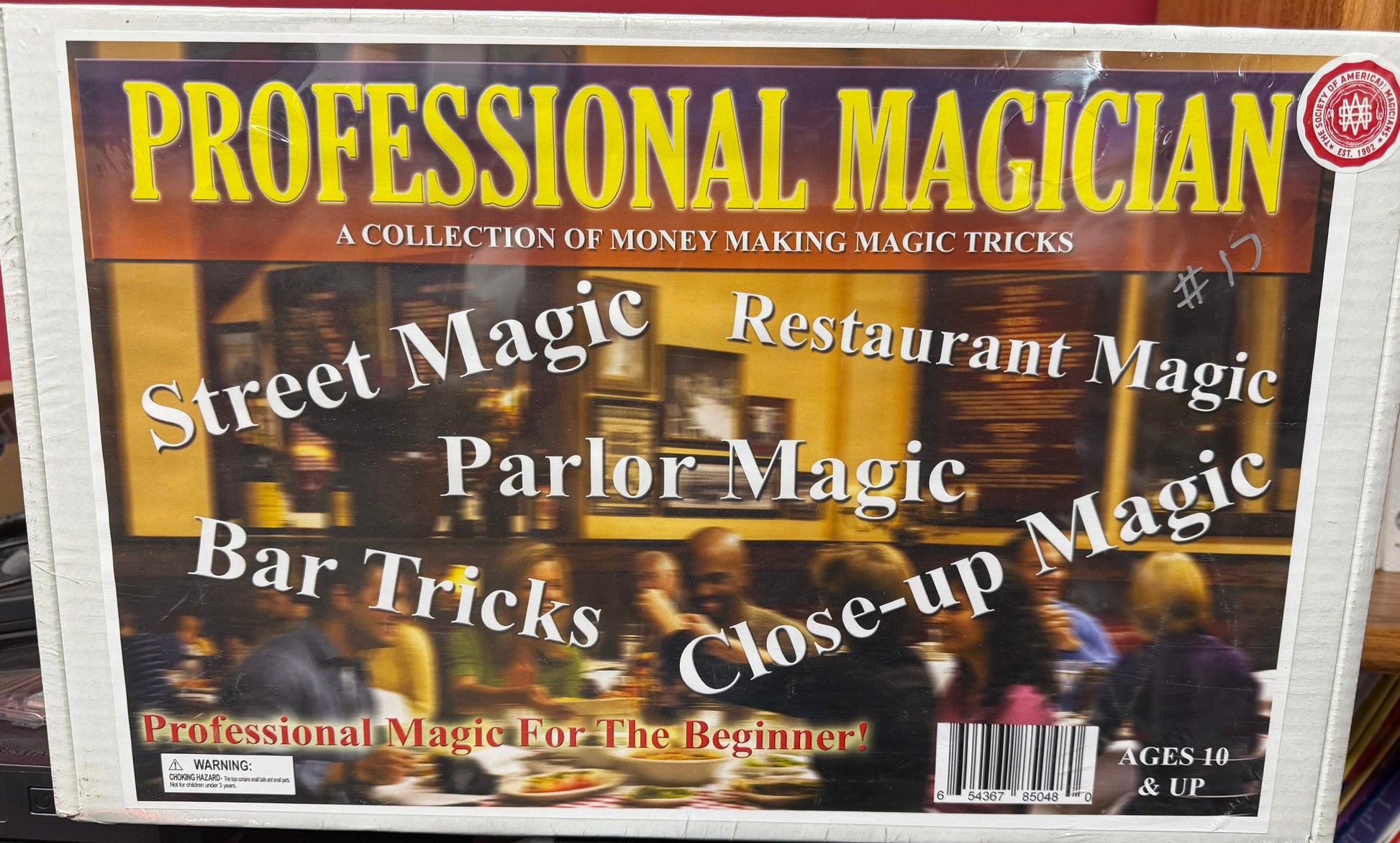 Magazine cover titled 'Professional Magician' with various magic tricks categories.