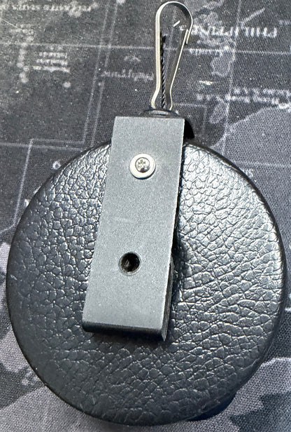 Retractable black belt on a world map background