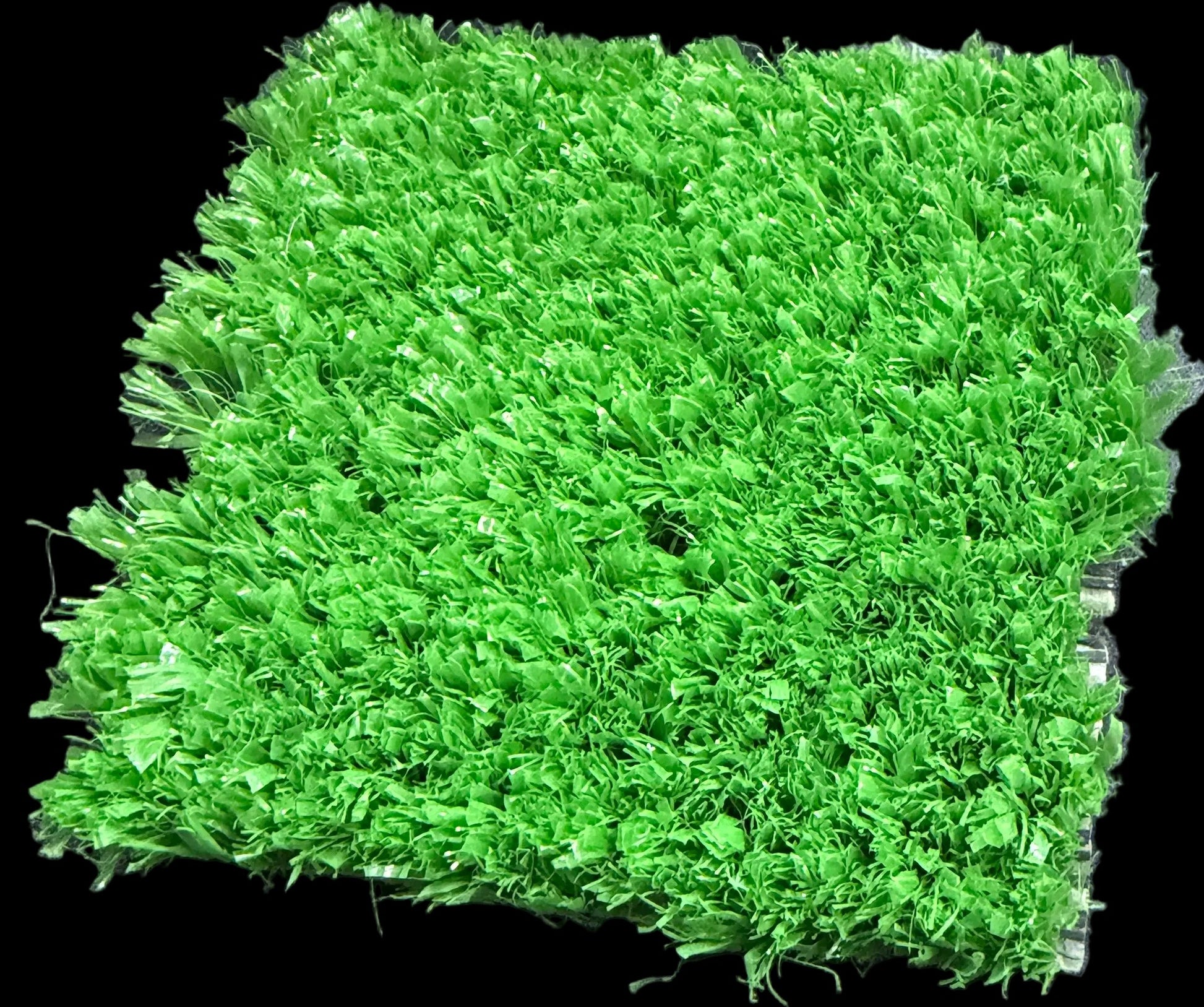 Green moss sample on a black surface with map details