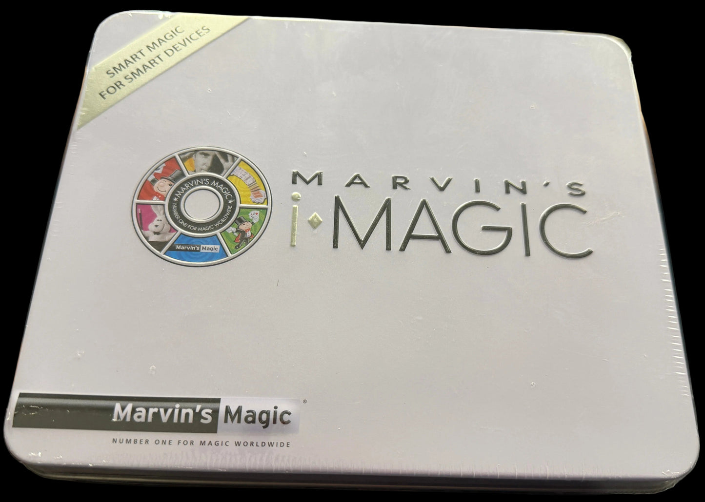Marvin's Magic product packaging on a black background