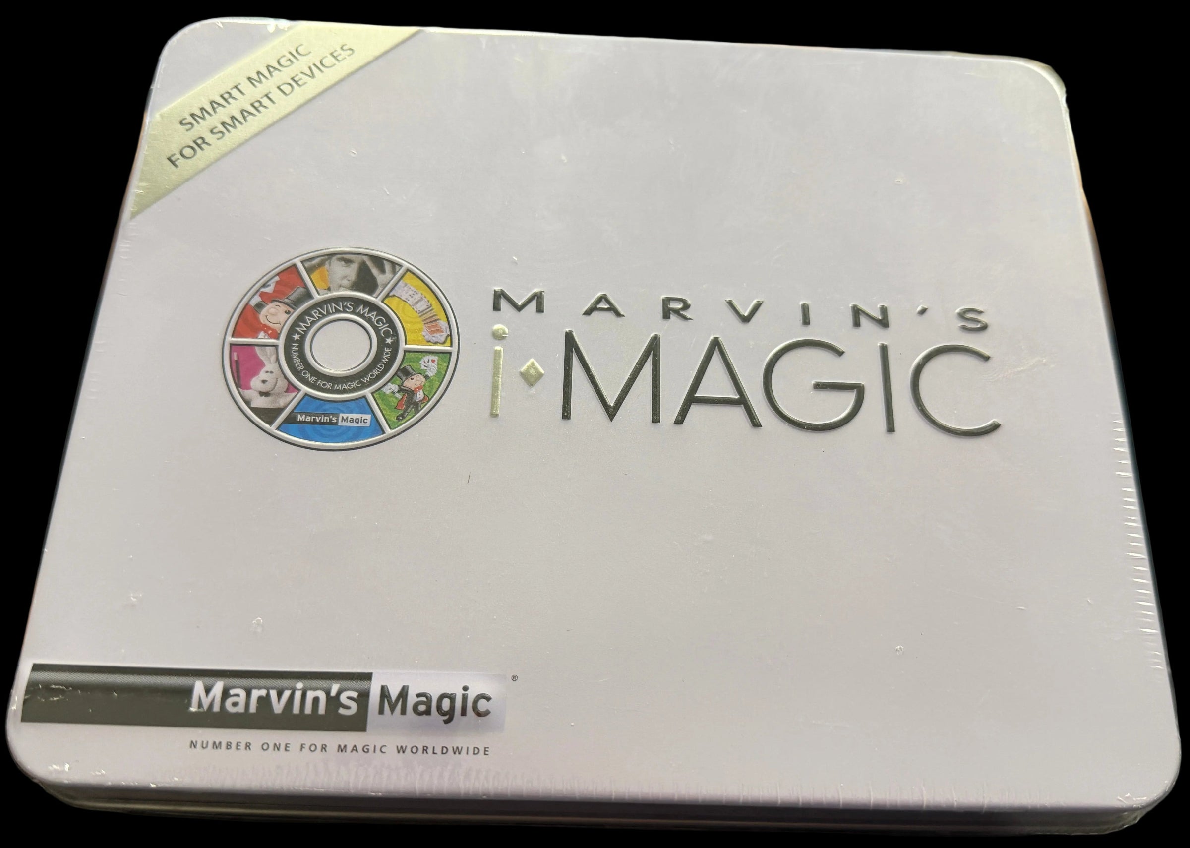 Marvin's Magic product packaging on a black background