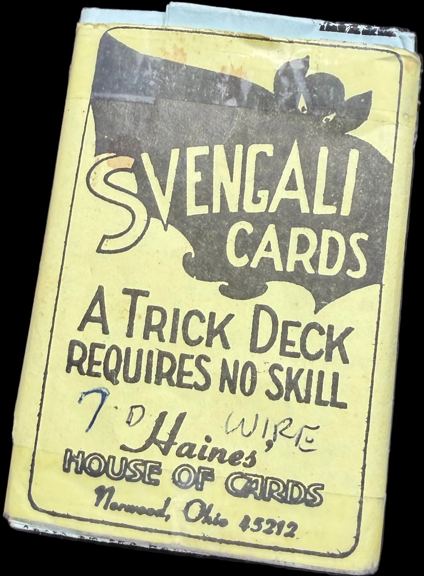 Svenegali Cards packaging on a textured surface