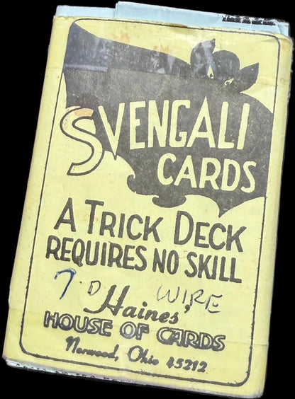 Svenegali Cards packaging on a textured surface