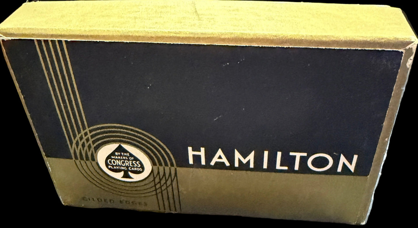 Hamilton watch box on a map background