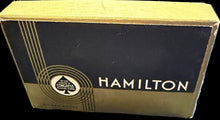 Hamilton watch box on a map background