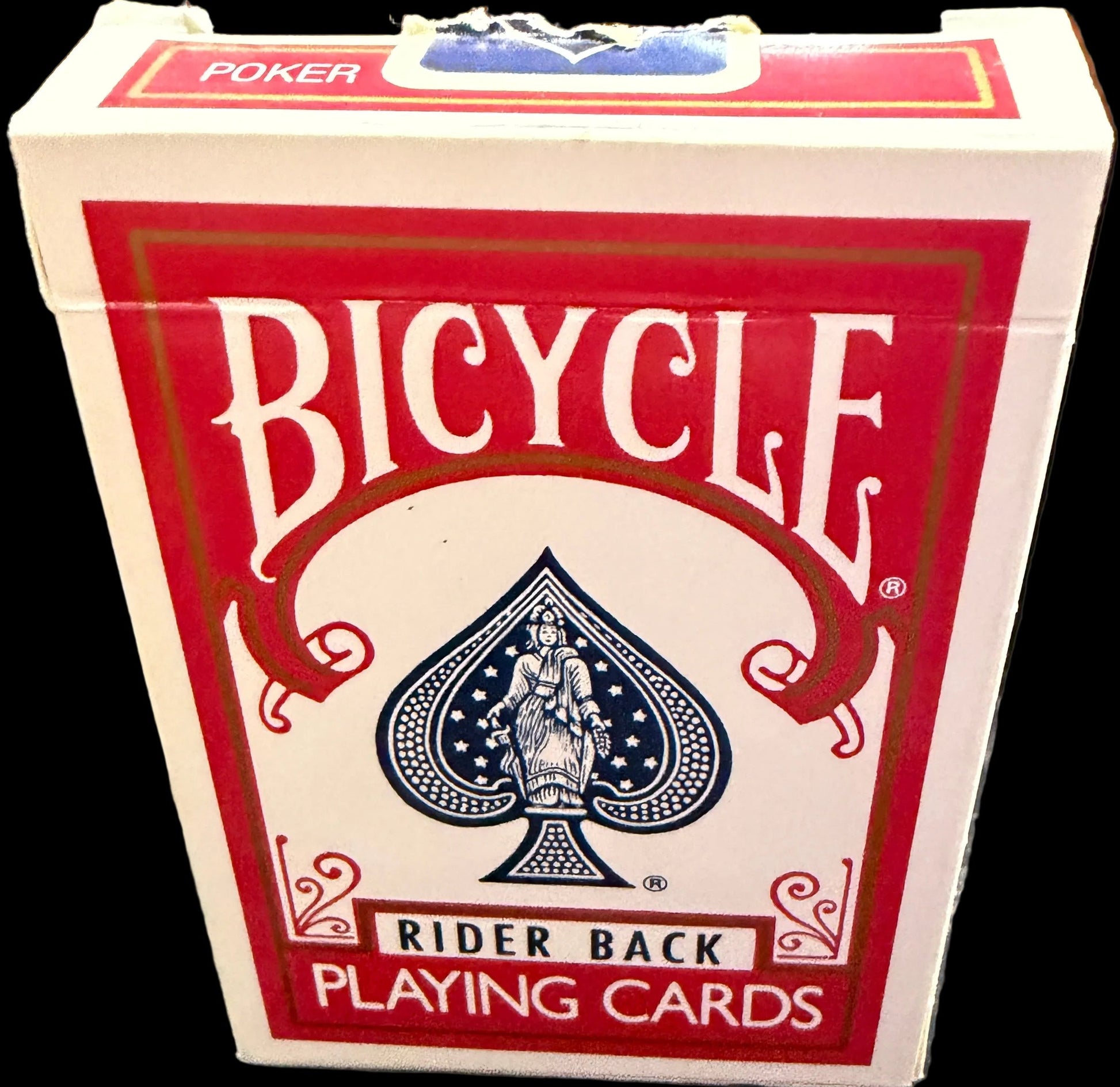 Bicycle playing cards packaging on a map background