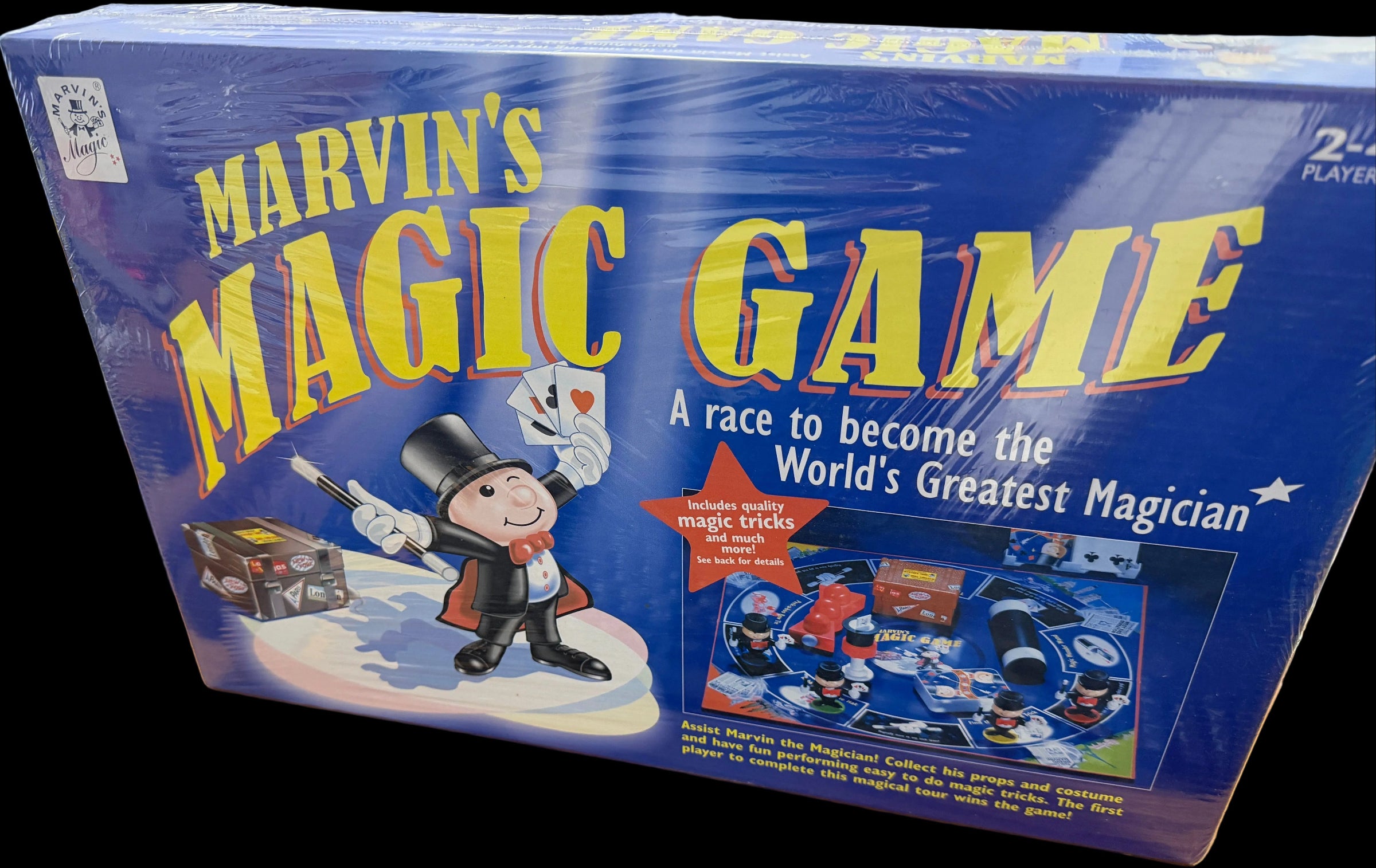 Marvin's Magic Game board game box on a wooden table
