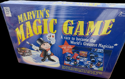 Marvin's Magic Game board game box on a wooden table