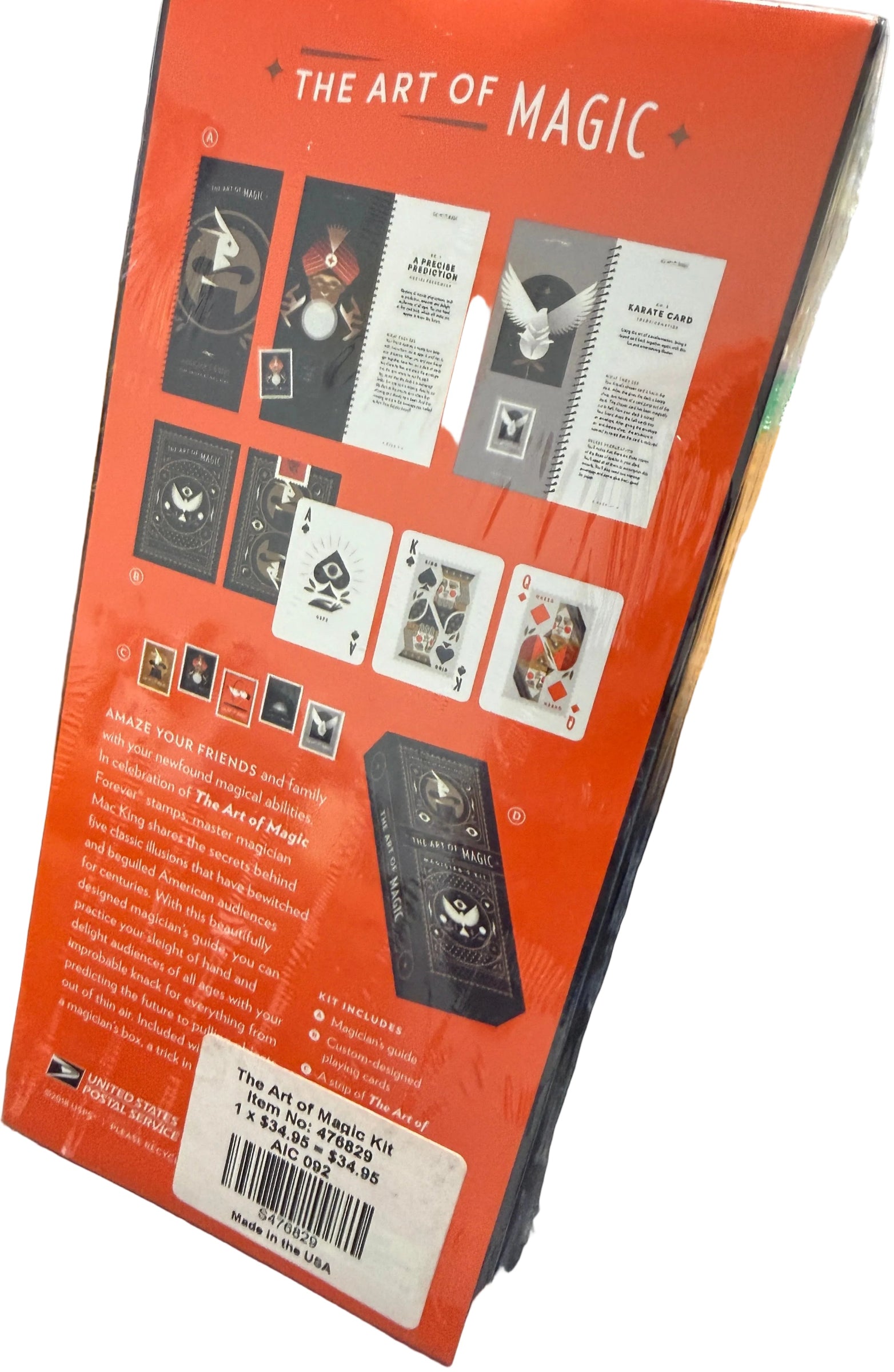 Back cover of a book titled 'The Art of Magic' with illustrations and text.