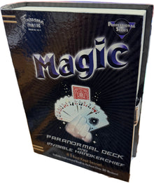 Magic: The Gathering card game box on a desk with computer and office supplies.