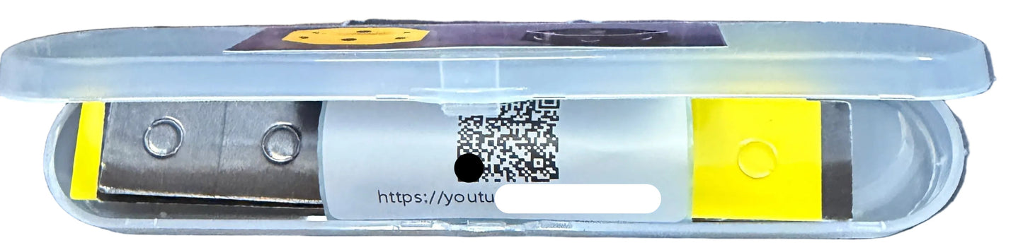 Retractable blade with transparent cover on a map background