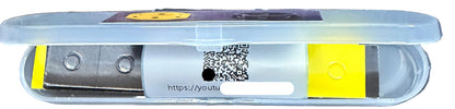 Retractable blade with transparent cover on a map background
