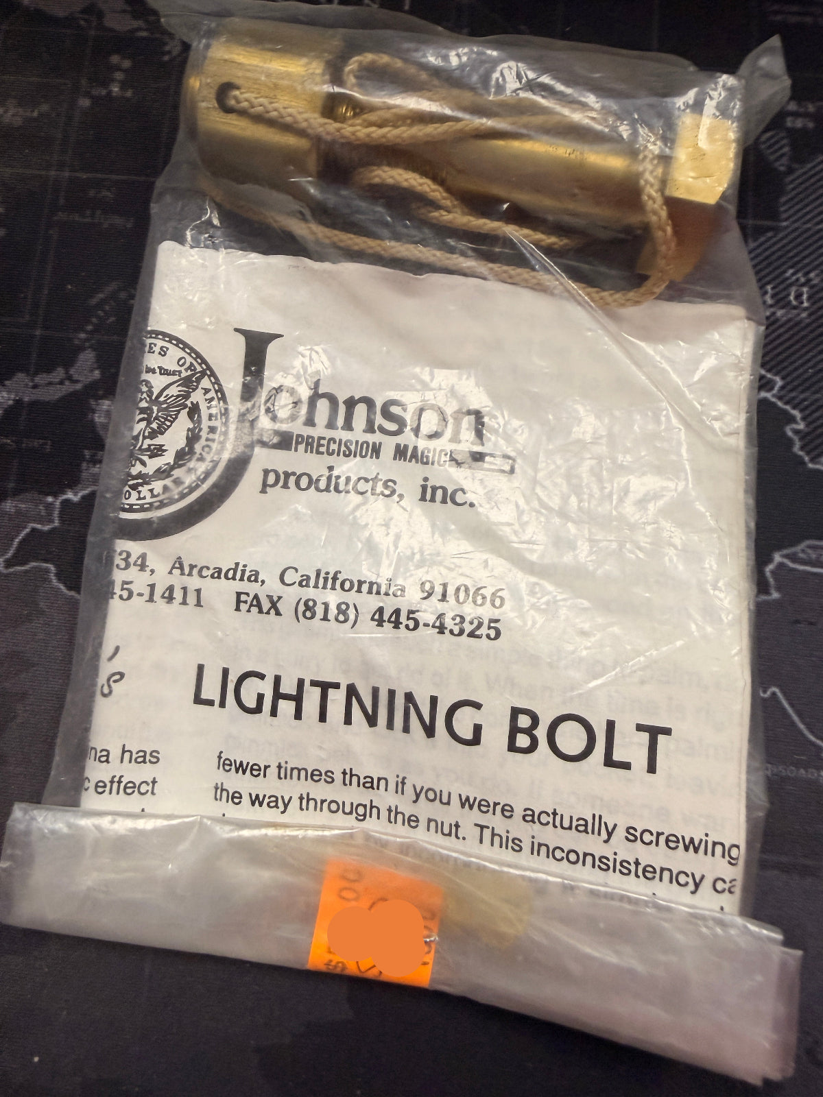 Johnson Precision Munitions Lightning Bolt product packaging on a dark surface