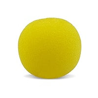 Yellow stress ball on a white background