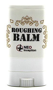 Balm stick with 'Roughing Balm' and 'Neo Inception' branding on a white background