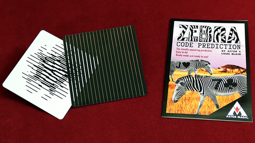 Two playing cards and a book titled 'Code Prediction' on a red background