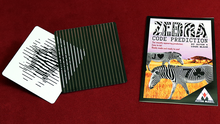 Two playing cards and a book titled 'Code Prediction' on a red background