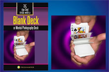 Blank deck of cards with a purple background and text about tips and tricks.