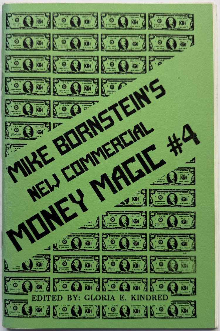 Book cover of 'New Commercial Money Magic #4' by Mike Bornstein with dollar bill designs.
