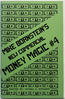Book cover of 'New Commercial Money Magic #4' by Mike Bornstein with dollar bill designs.