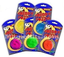 Four packages of Freddy Puzzle toys with colorful balls on a white background