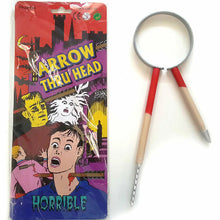 Packaged product with 'Arrow Thru Head' text and a magnifying glass on a white background
