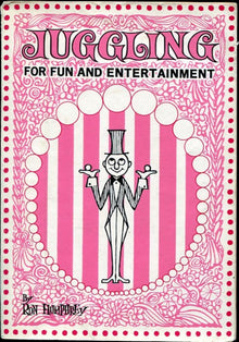 Book cover of 'Juggling for Fun and Entertainment' with a cartoon clown and pink and white design.