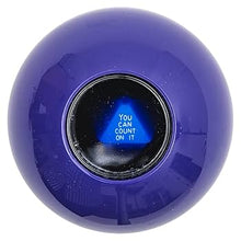 Purple ball with a blue light and text inside on a white background