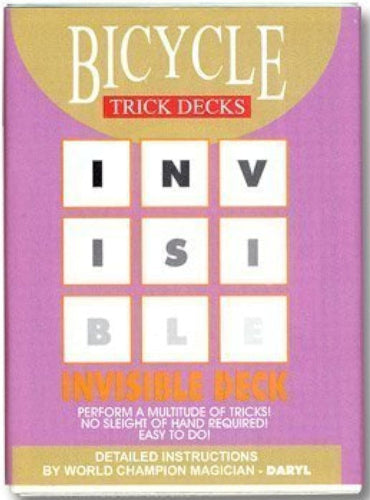Pack of Bicycle Invisible trick decks with purple and gold design