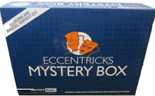 Eccentricicks Mystery Box packaging with branding on a blue background