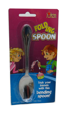 Folding spoon in packaging with cartoon characters on a purple and blue background