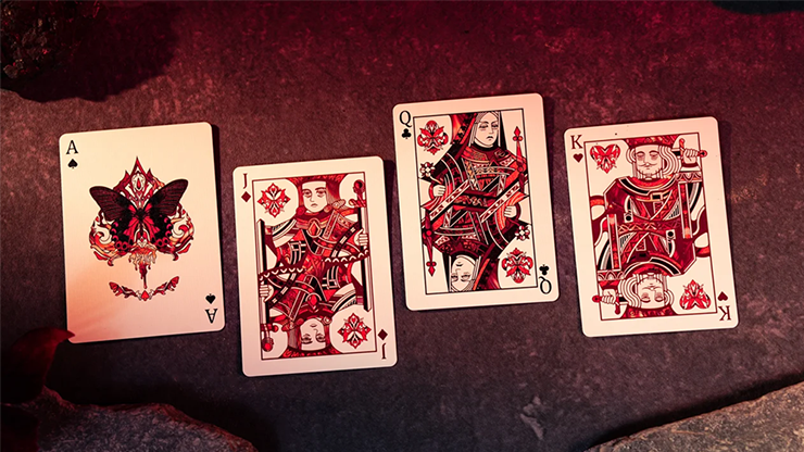 Morpho V2 (Carmine / Red) Playing Cards by TCC Fashion