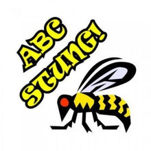 Logo of ABC Scunge with a stylized bee design on a white background