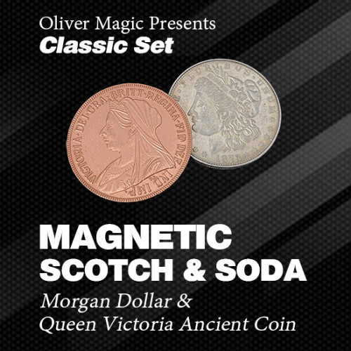 Magnetic Scotch and Soda – Morgan Dollar and Queen Victoria Coin Set