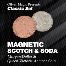 Magnetic Scotch and Soda – Morgan Dollar and Queen Victoria Coin Set