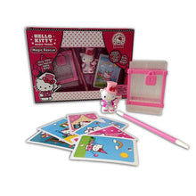 Hello Kitty magic rescue toy set with cards, pen, and packaging on a white background