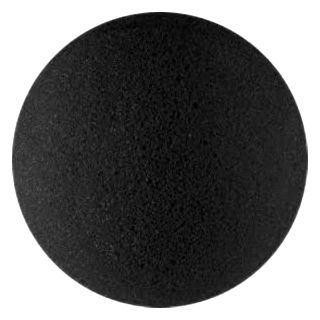 Black foam ball on a white background