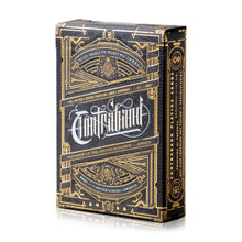 Playing card box with ornate design and 'Confound' branding on a white background