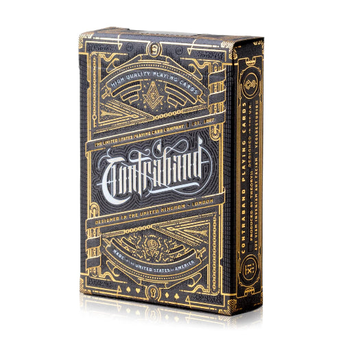 Playing card box with ornate design and 'Confound' branding on a white background