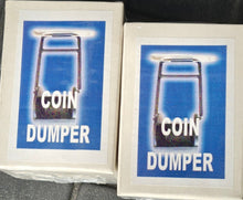 Two boxes labeled 'Coin Dumper' on a dark surface