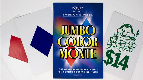 Jumbo Color Monte card game packaging with colorful design on a white background