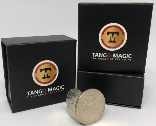 Tango Magic coin and packaging on a white background