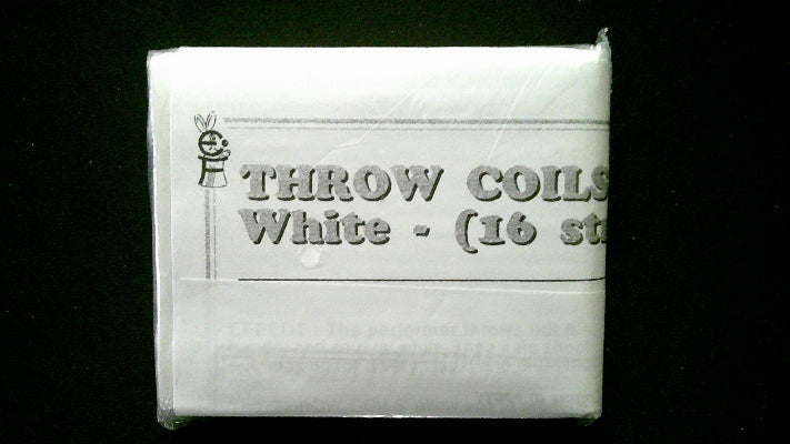 White packaging with text 'THROW COILS White (16 st)' on a black background