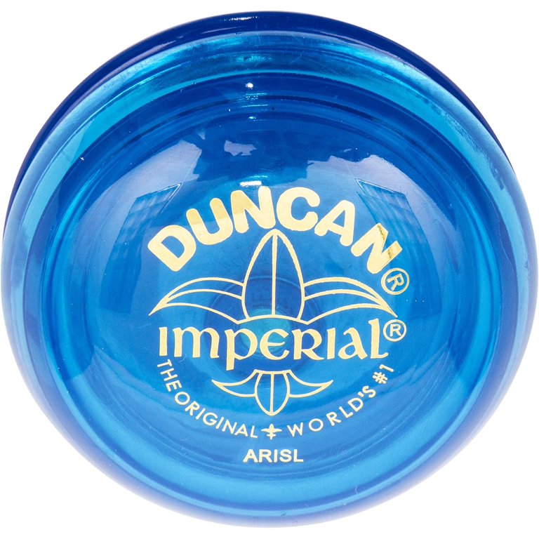 Blue Duncan Imperial yo-yo on a white background