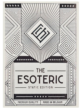 Decorative card with geometric patterns and 'The Esoteric' branding on a white background